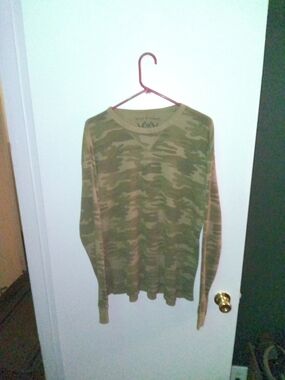 Red Camel Men's Long Sleeve Camo Shirt - Green Tan